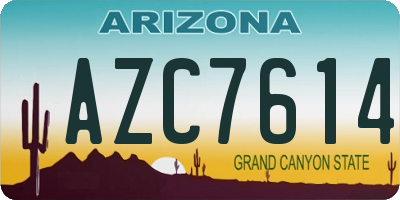 AZ license plate AZC7614