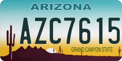 AZ license plate AZC7615