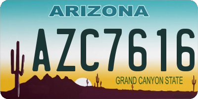 AZ license plate AZC7616
