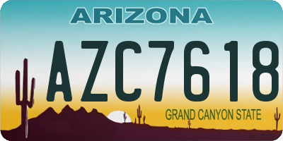 AZ license plate AZC7618
