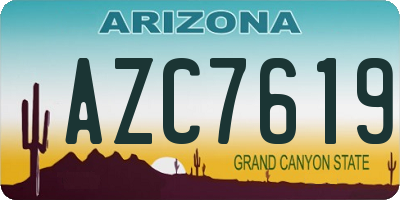 AZ license plate AZC7619
