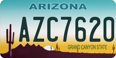 AZ license plate AZC7620