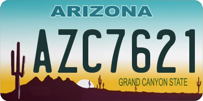 AZ license plate AZC7621