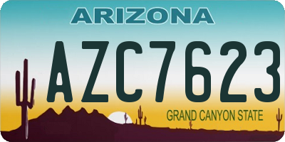 AZ license plate AZC7623