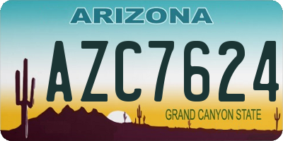 AZ license plate AZC7624