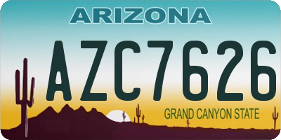 AZ license plate AZC7626