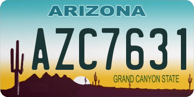 AZ license plate AZC7631