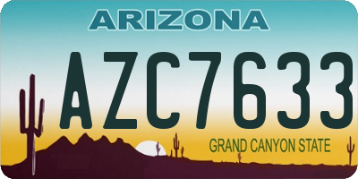 AZ license plate AZC7633