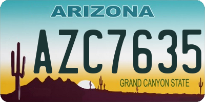 AZ license plate AZC7635