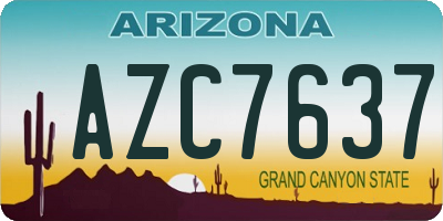 AZ license plate AZC7637