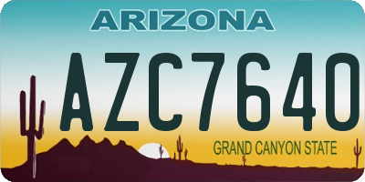 AZ license plate AZC7640