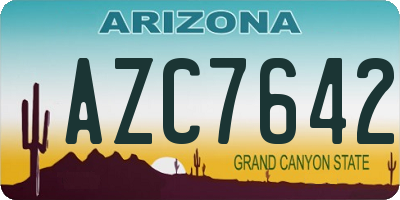 AZ license plate AZC7642