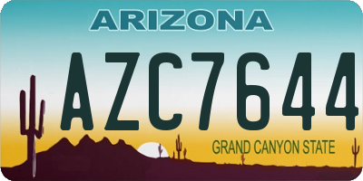 AZ license plate AZC7644