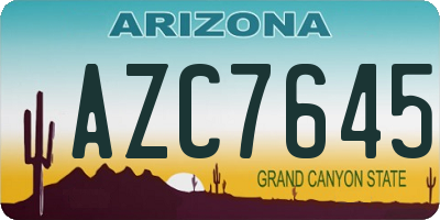 AZ license plate AZC7645