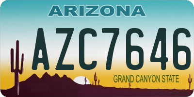 AZ license plate AZC7646