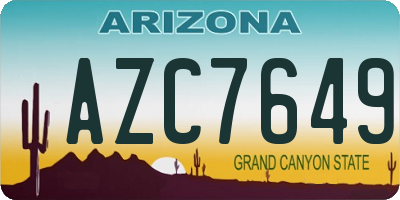 AZ license plate AZC7649