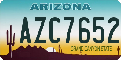 AZ license plate AZC7652