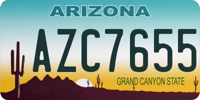 AZ license plate AZC7655