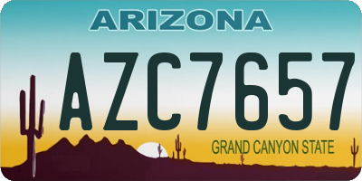 AZ license plate AZC7657