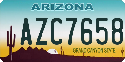 AZ license plate AZC7658