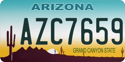 AZ license plate AZC7659