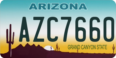 AZ license plate AZC7660