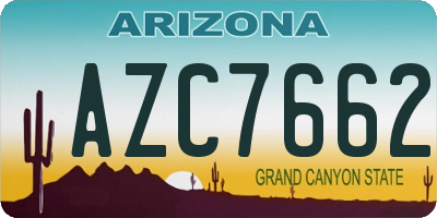 AZ license plate AZC7662
