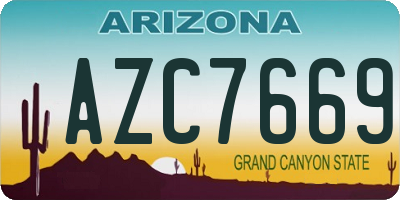 AZ license plate AZC7669