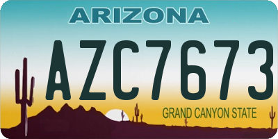 AZ license plate AZC7673