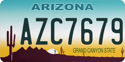 AZ license plate AZC7679