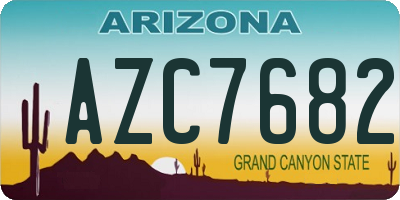 AZ license plate AZC7682