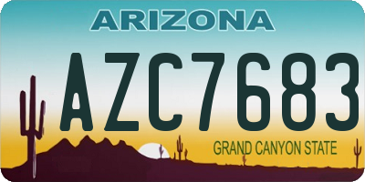AZ license plate AZC7683