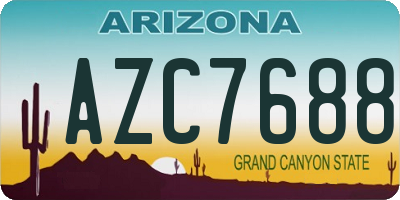 AZ license plate AZC7688