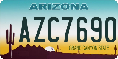 AZ license plate AZC7690