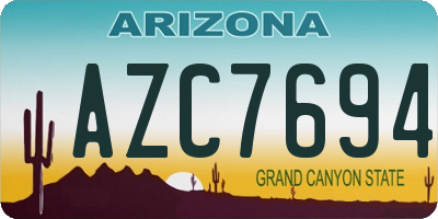 AZ license plate AZC7694
