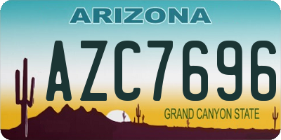 AZ license plate AZC7696