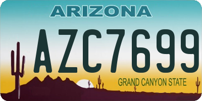 AZ license plate AZC7699