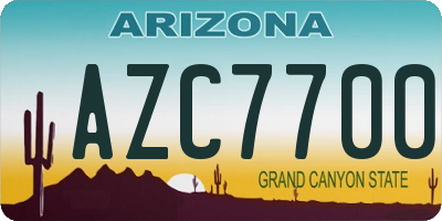 AZ license plate AZC7700