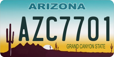 AZ license plate AZC7701