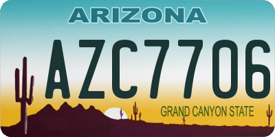 AZ license plate AZC7706