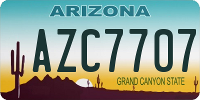 AZ license plate AZC7707