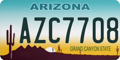 AZ license plate AZC7708