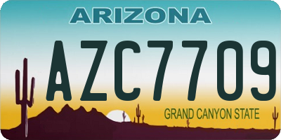 AZ license plate AZC7709