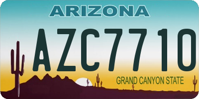 AZ license plate AZC7710