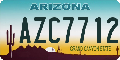 AZ license plate AZC7712