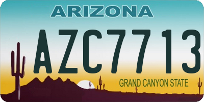 AZ license plate AZC7713