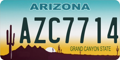 AZ license plate AZC7714