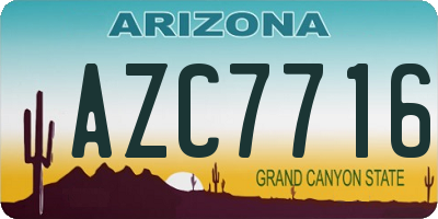 AZ license plate AZC7716