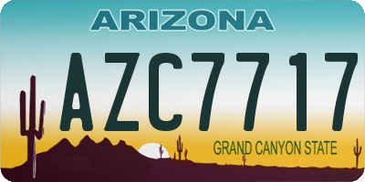 AZ license plate AZC7717