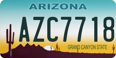 AZ license plate AZC7718